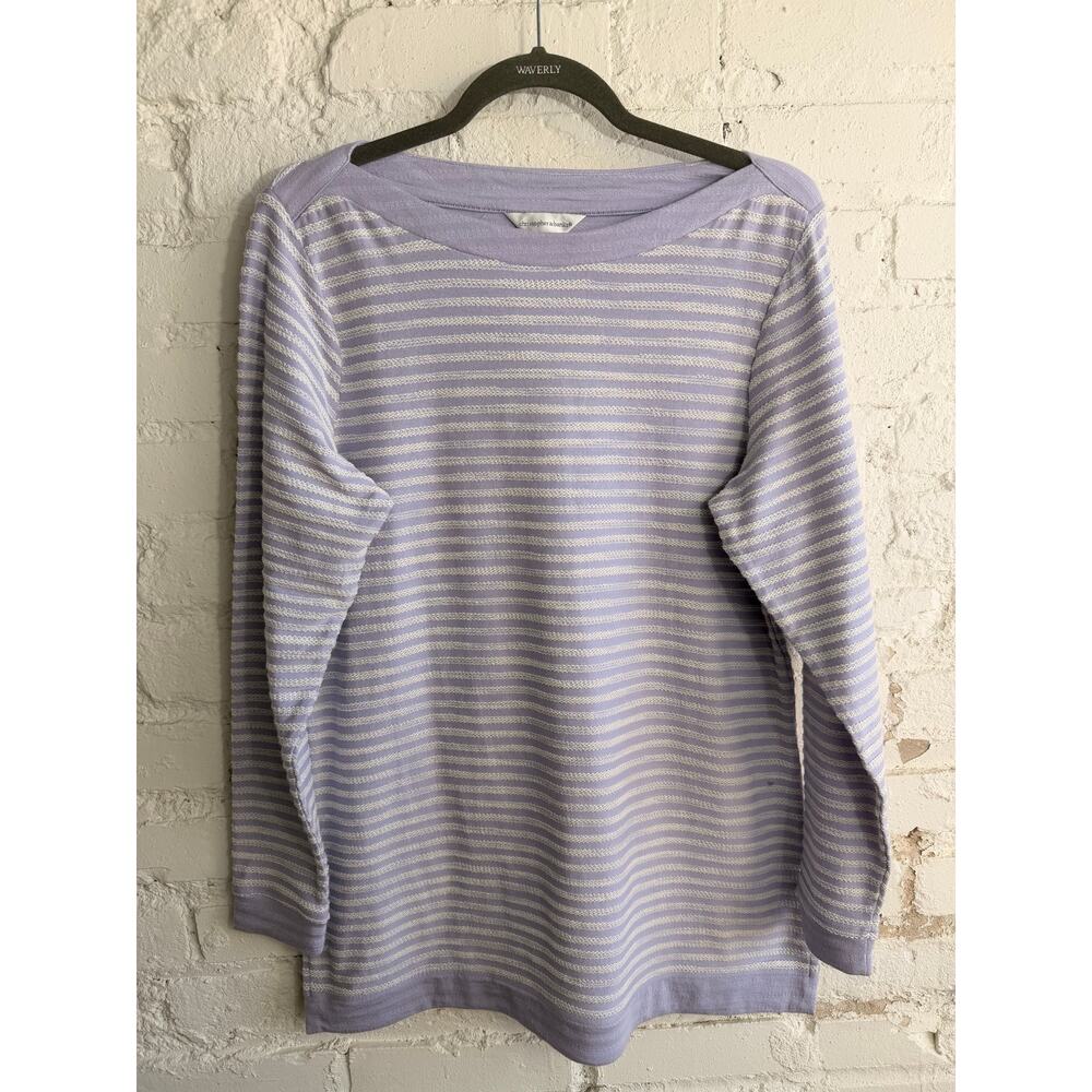 Christopher & Banks Lilac Striped Relaxed Restyled Long Sleeve Top Women’s M